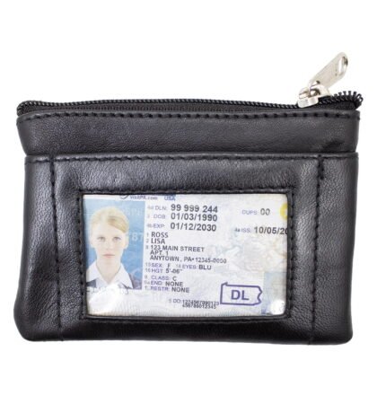 Zipper Coin Purse with ID Window
