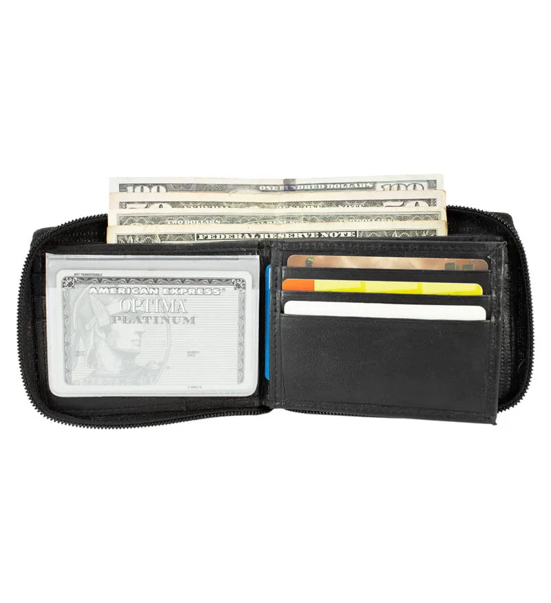 Zipper Bifold Wallet With Coin Pocket - Image 5
