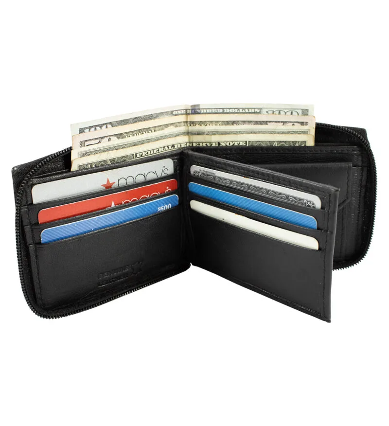 Zipper Bifold Wallet With Coin Pocket - Image 3