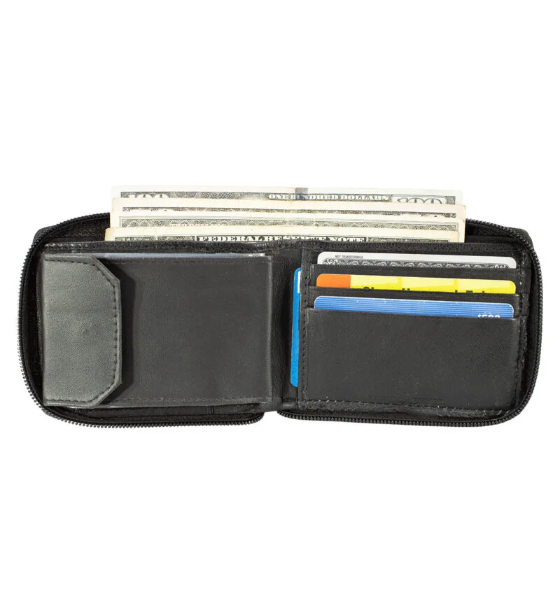 Zipper Bifold Wallet With Removable Flap - Image 4