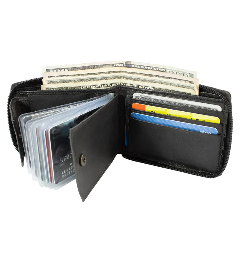 Zipper Bifold Wallet With Removable Flap - Image 2