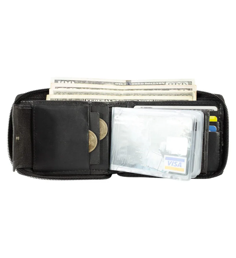 Zipper Bifold Wallet With Removable Flap - Image 5
