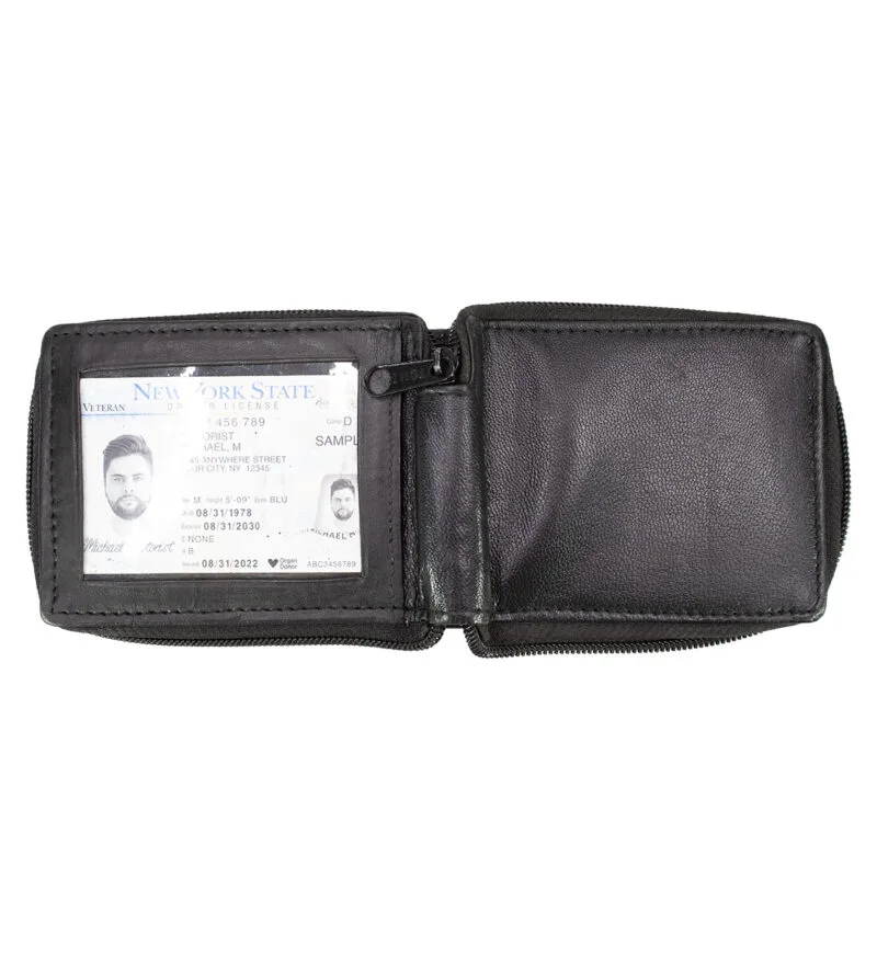 Zipper Bifold Wallet With Removable Flap - Image 6