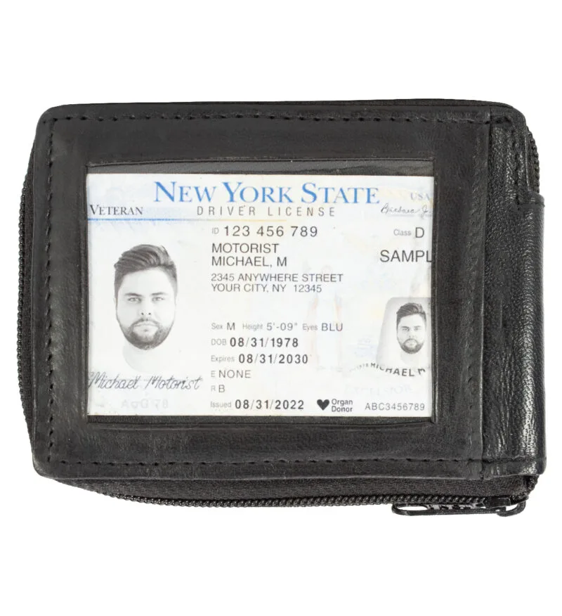 Zipper Bifold Wallet With Removable Flap - Image 3