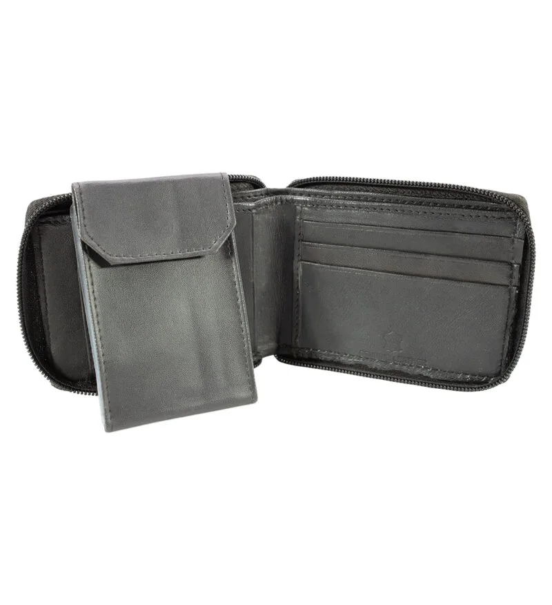 Zipper Bifold Wallet With Removable Flap - Image 12