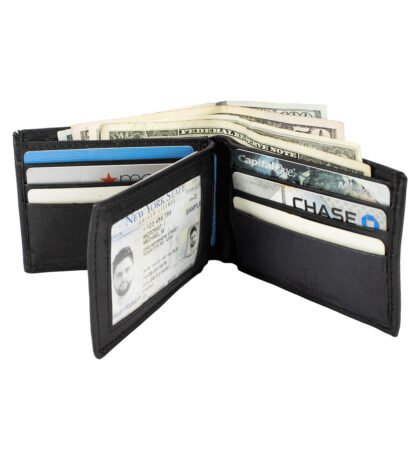 Bifold Wallet With Center Flap