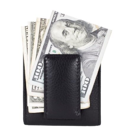 Bifold Money Clip Wallet with Magnetic Bill Holder