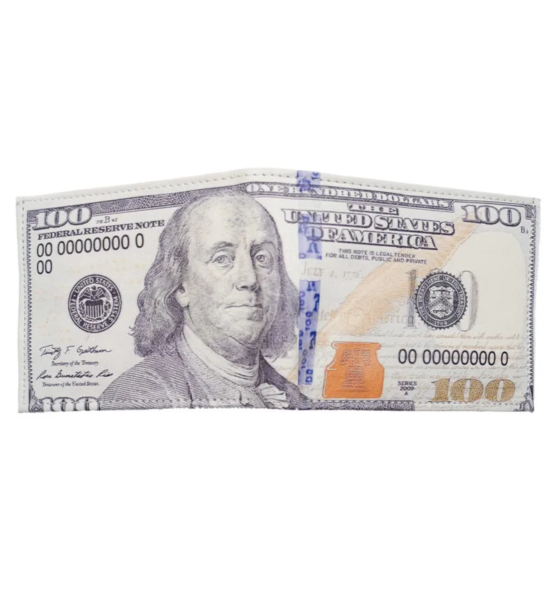 100 Dollar Print Bifold Wallet - Image 5