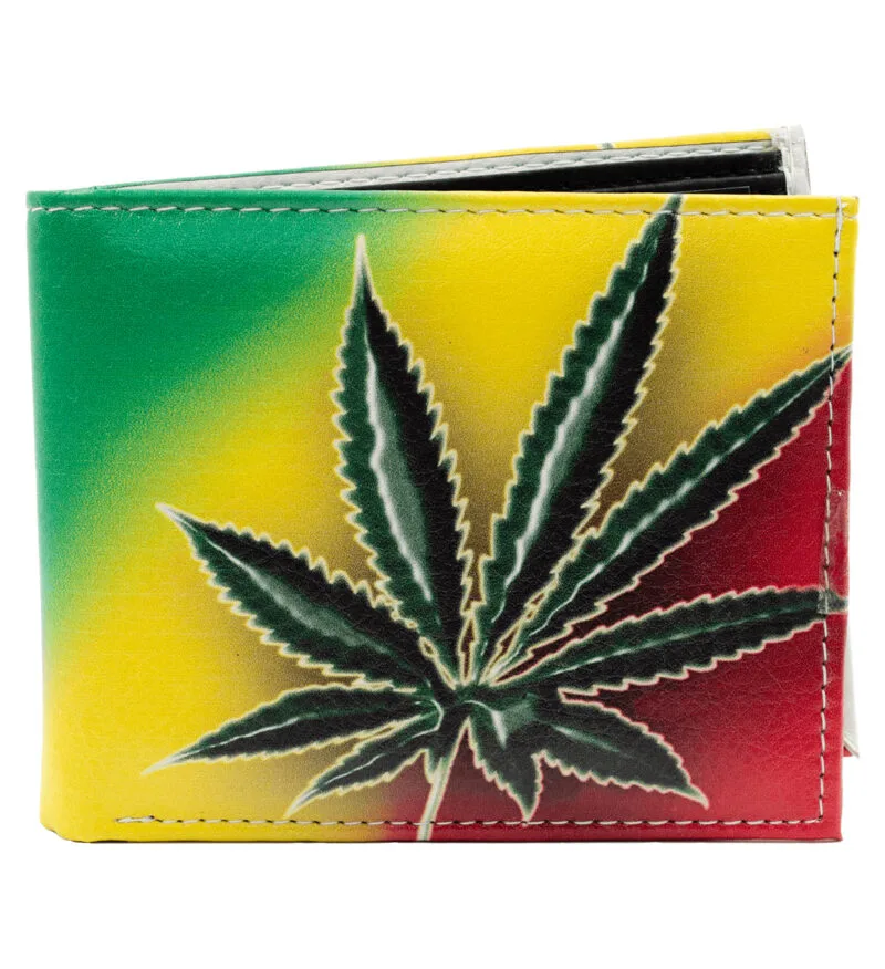 Rasta Marijuana Leaf Print Bifold Wallet
