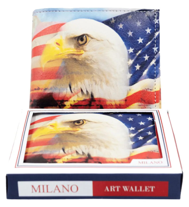 US Eagle Flag Print Bifold Wallet - Image 2
