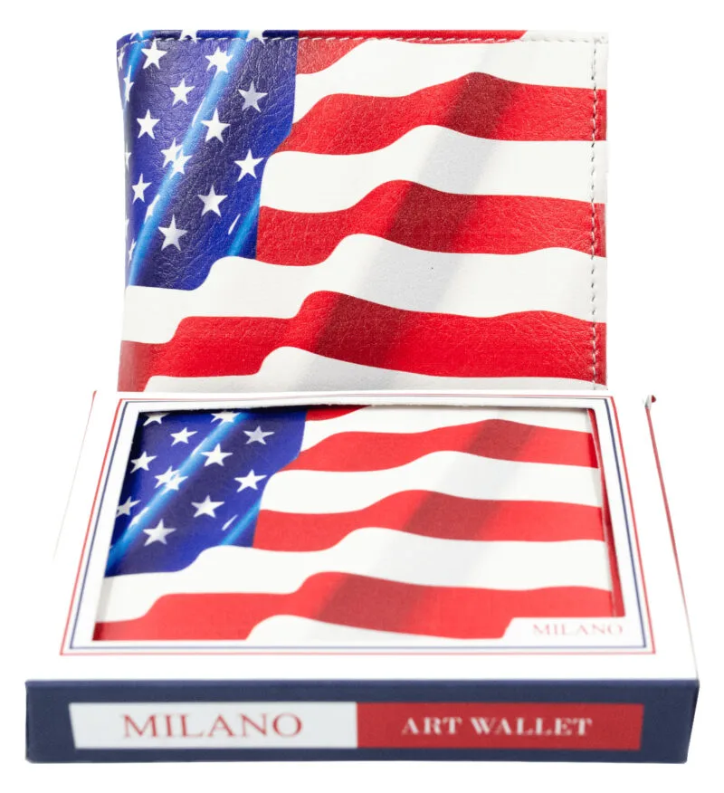 US Flag Print Bifold Wallet - Image 2