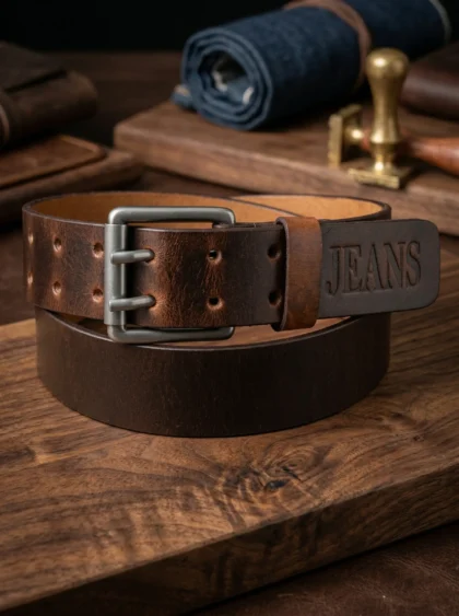 Jeans Debossed 2 Pin Holes Casual Belt
