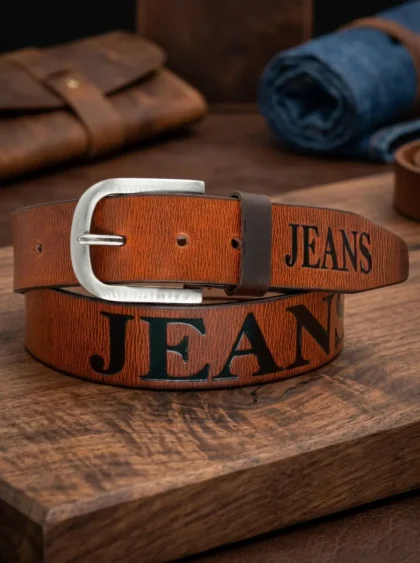 Jeans Debossed Casual Belt