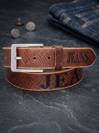 Jeans Debossed Casual Belt