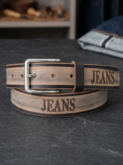 Jeans Debossed Casual Belt