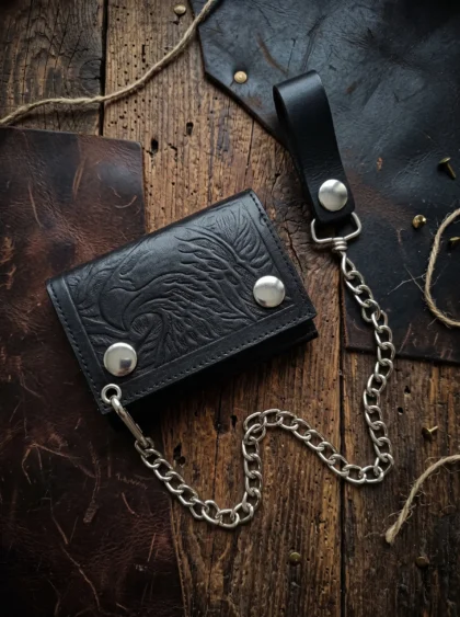 Eagle Trifold Biker Chain Wallet