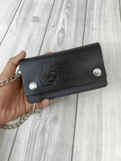 Eagle Embossed Biker Chain Wallet