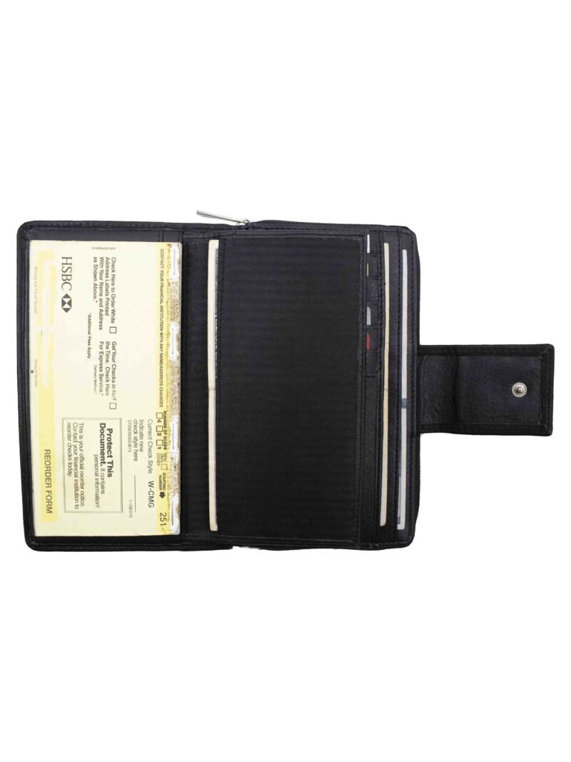 Round Zipper Checkbook Cover - Image 5