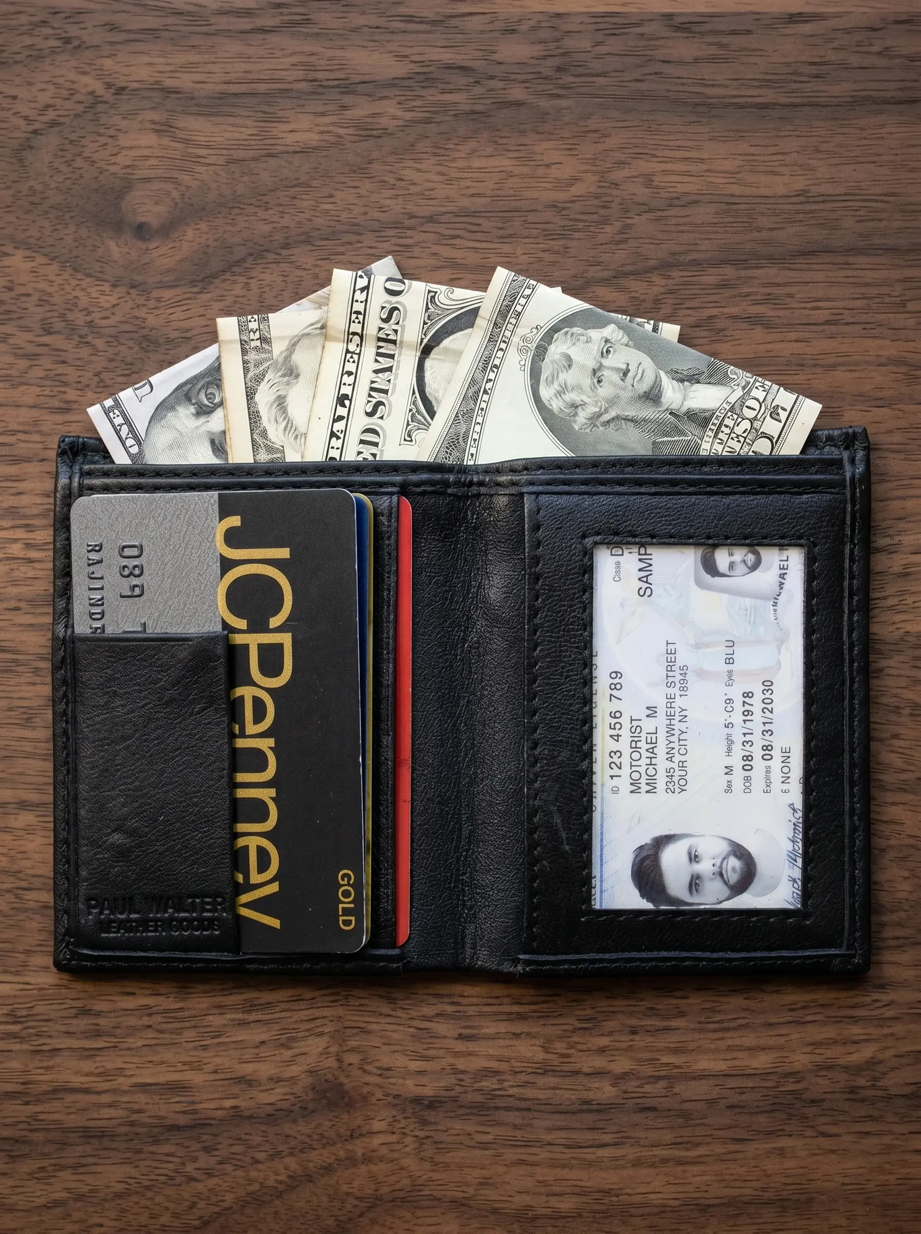 Card Holder with Bill Fold & ID Holder - Image 2