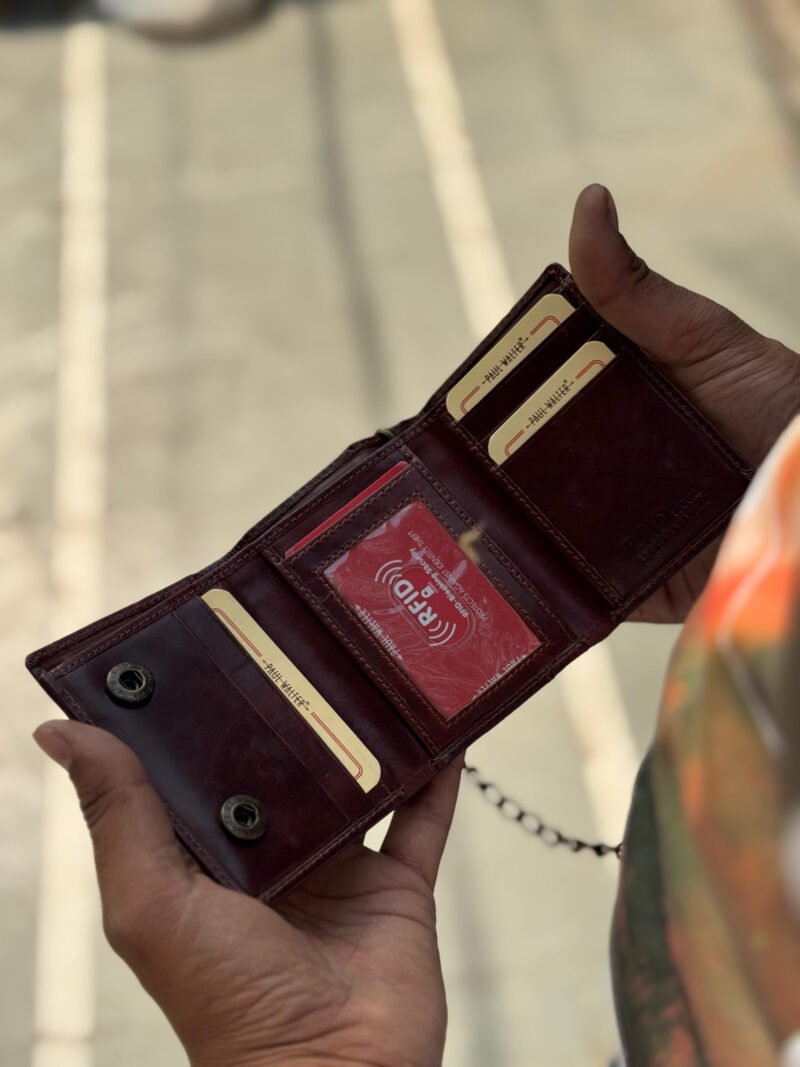Trifold Vintage Biker Wallet - Image 2