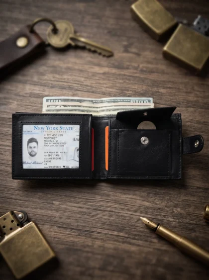 Bifold Wallet With Coin Pocket