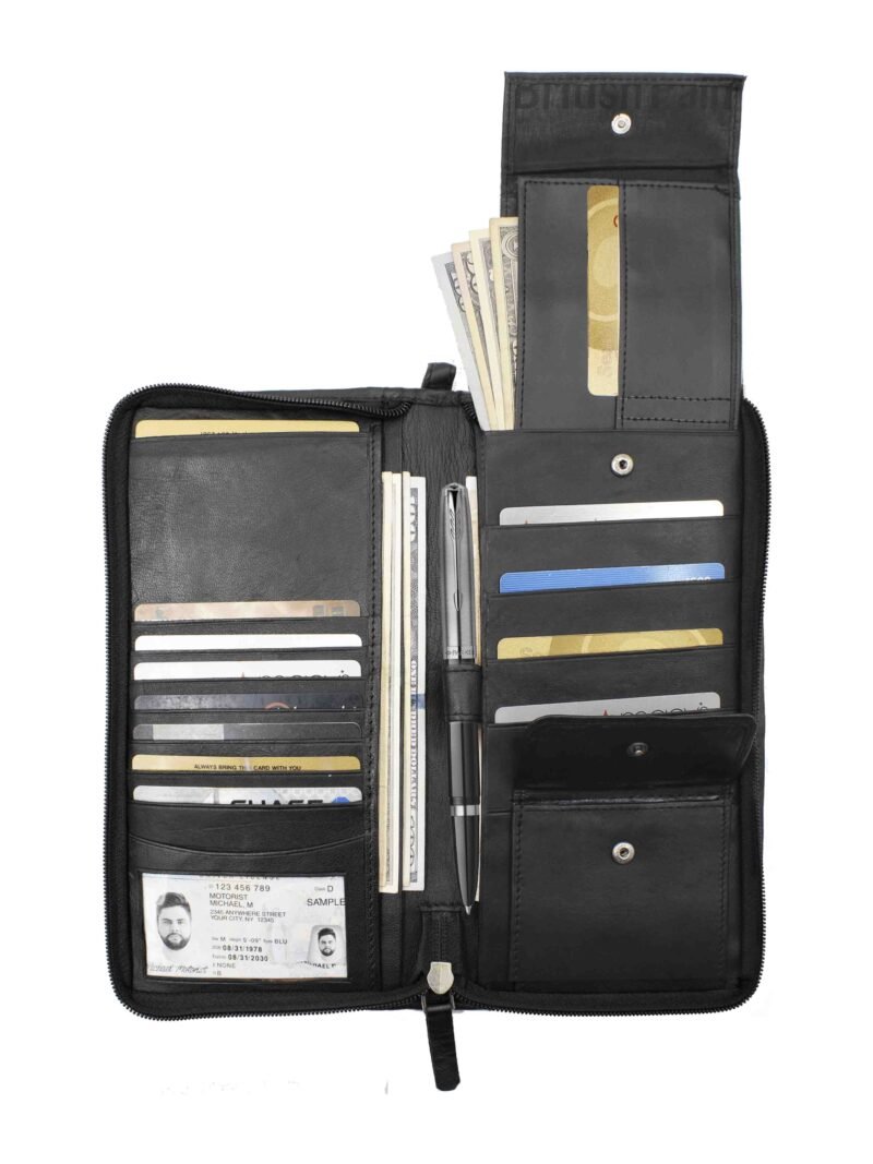 Zipper Around Travel Checkbook Cover - Image 3