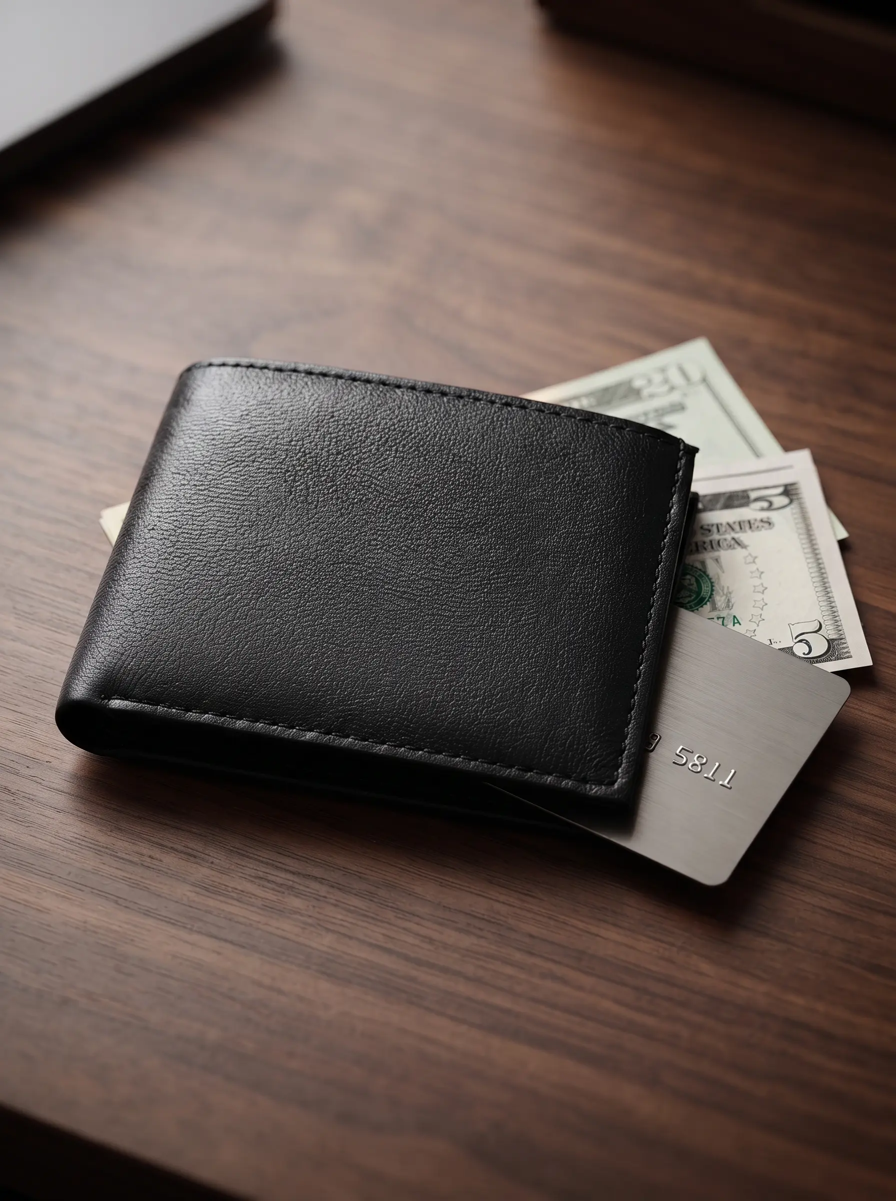 Bifold Wallet with Middle Flap & Hidden Zipper - Image 2