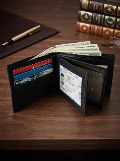 Bifold Wallet with 2 Middle Flaps