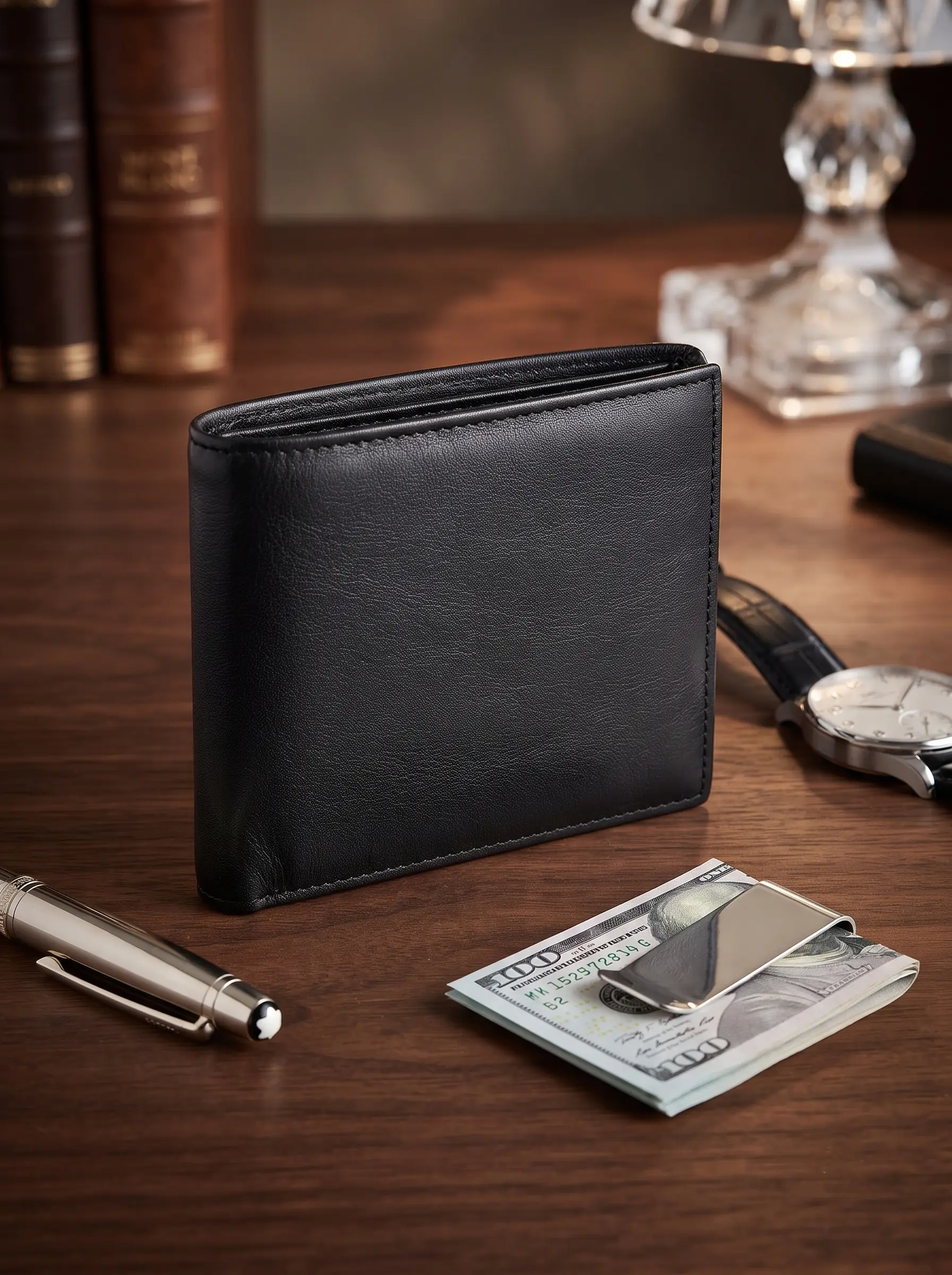 Bifold Wallet with 4 Bill Compartments - Image 4