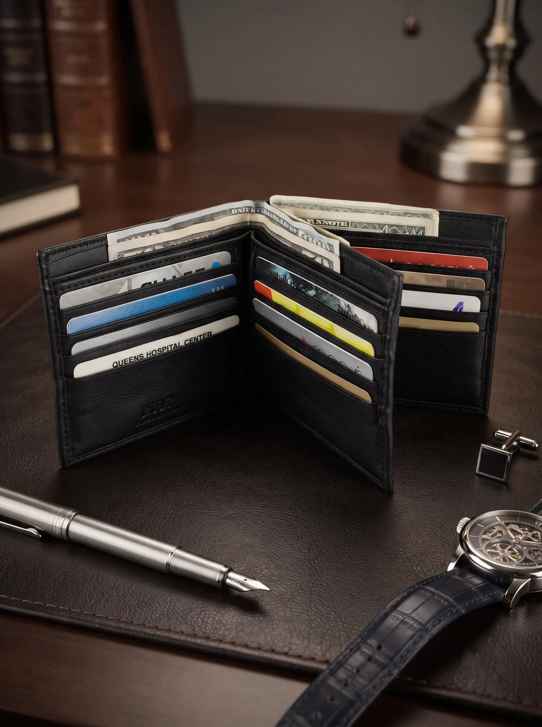 Bifold Wallet with 4 Bill Compartments - Image 2