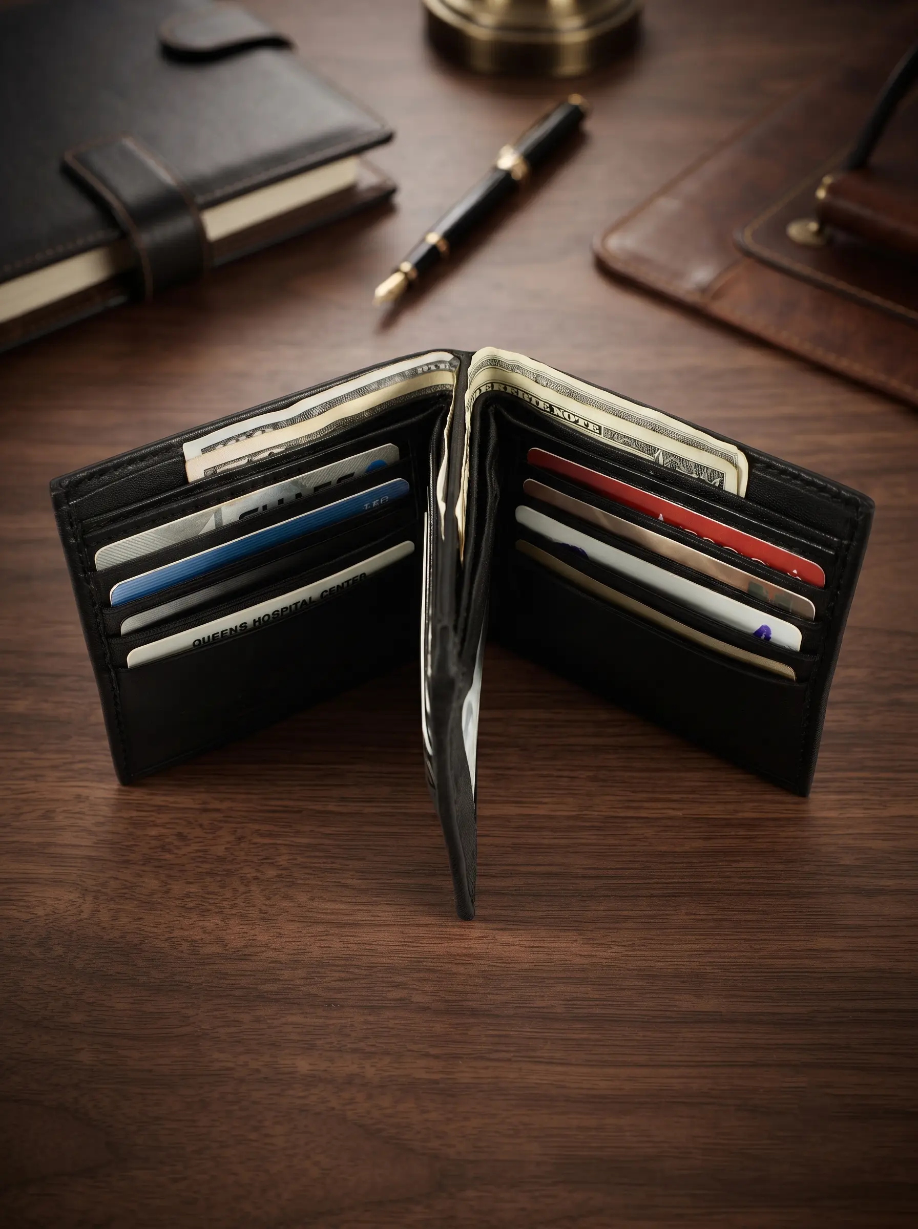 Bifold Wallet with 4 Bill Compartments - Image 3