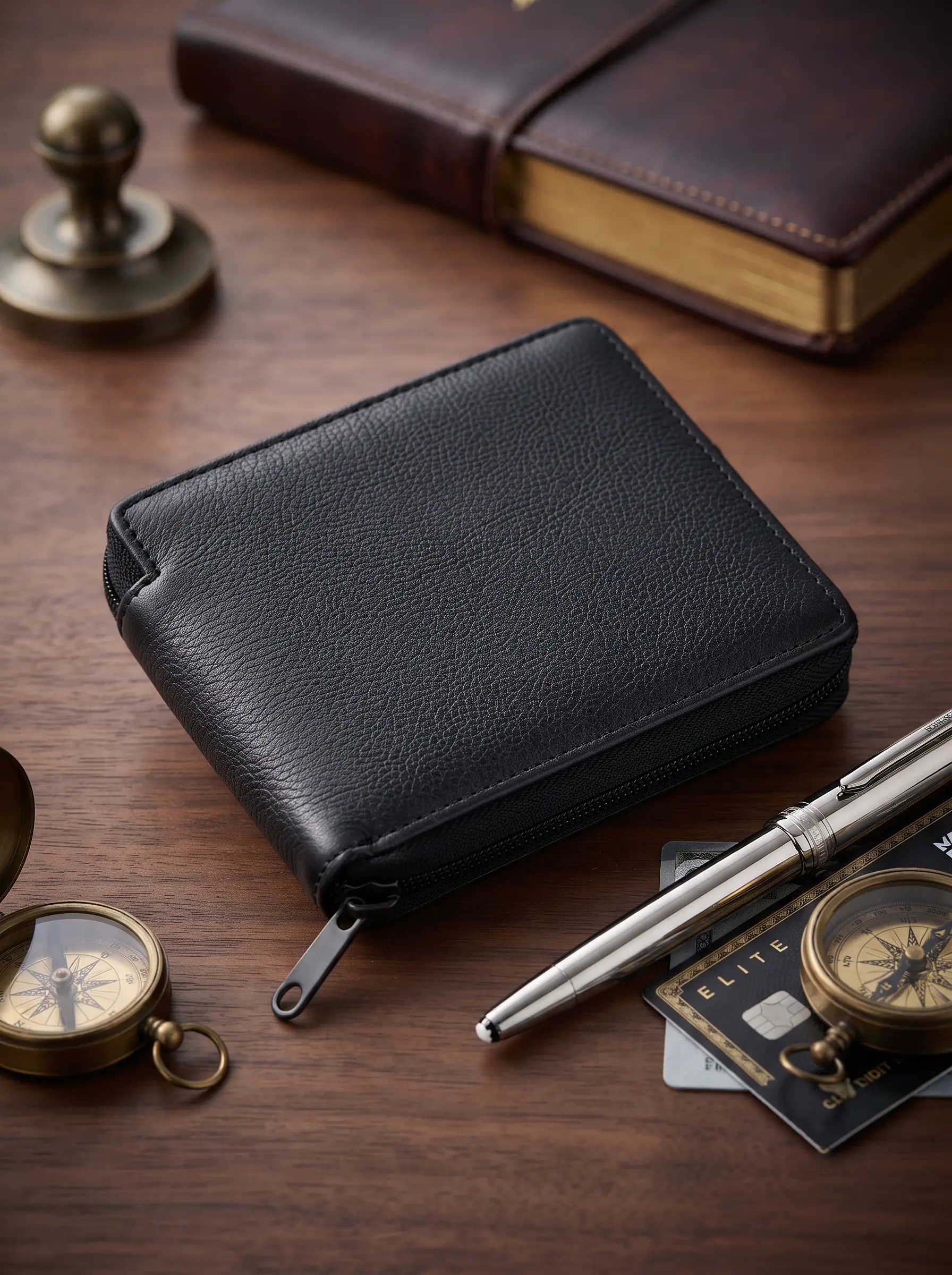 Zipper Bifold Wallet With Coin Pocket - Image 2
