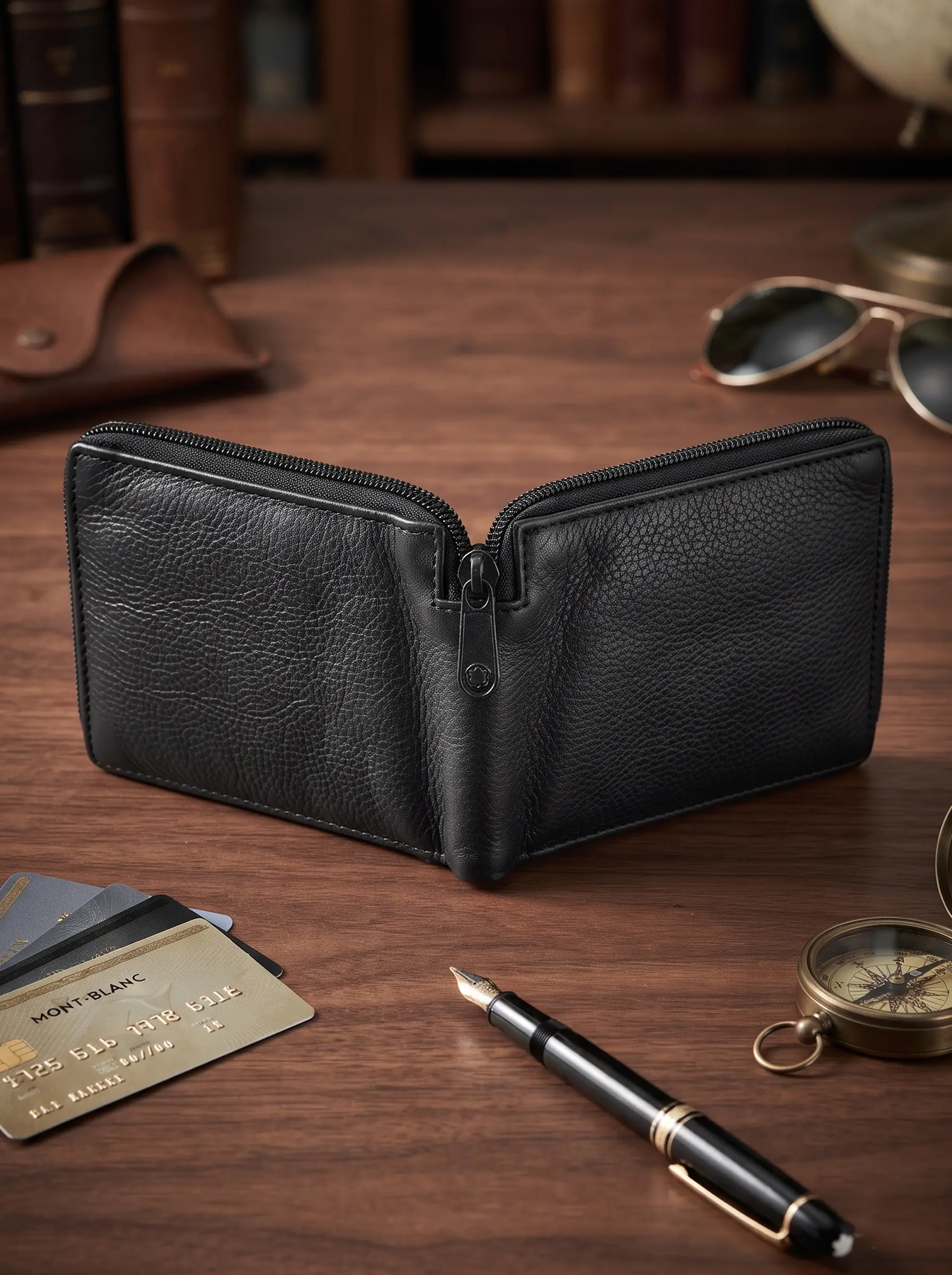 Zipper Bifold Wallet With Coin Pocket - Image 5