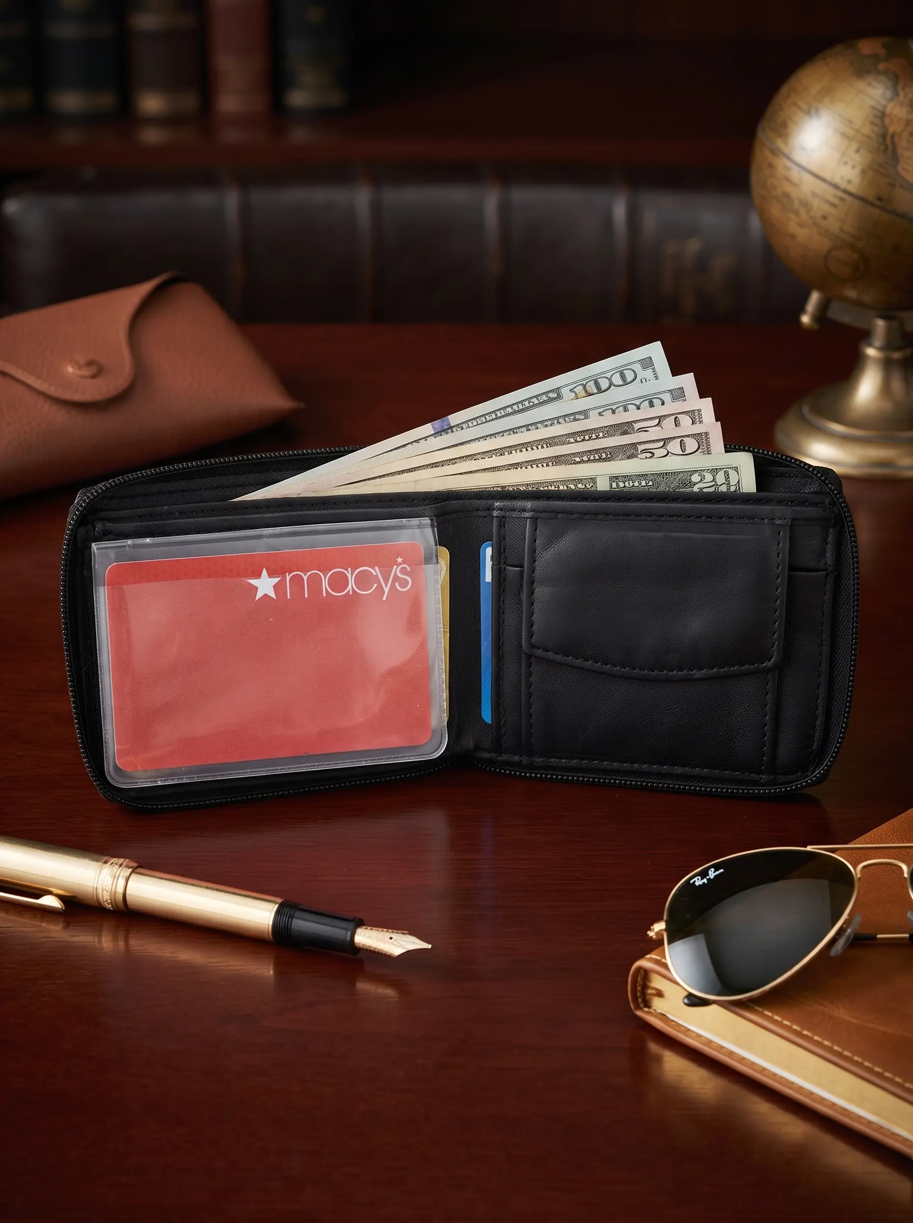 Zipper Bifold Wallet With Coin Pocket - Image 4