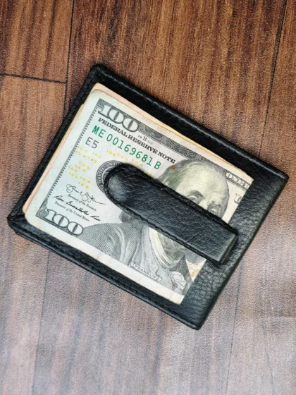 Money Clip Bifold Wallet with RFID Blocking