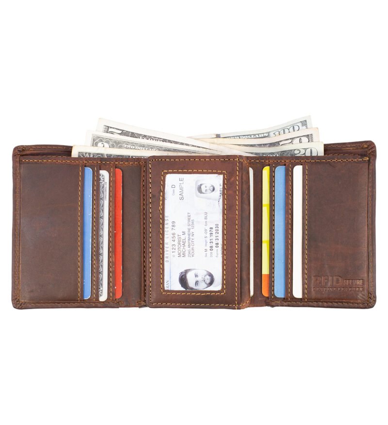 Paul Walter Trifold Vintage Wallet in premium genuine leather