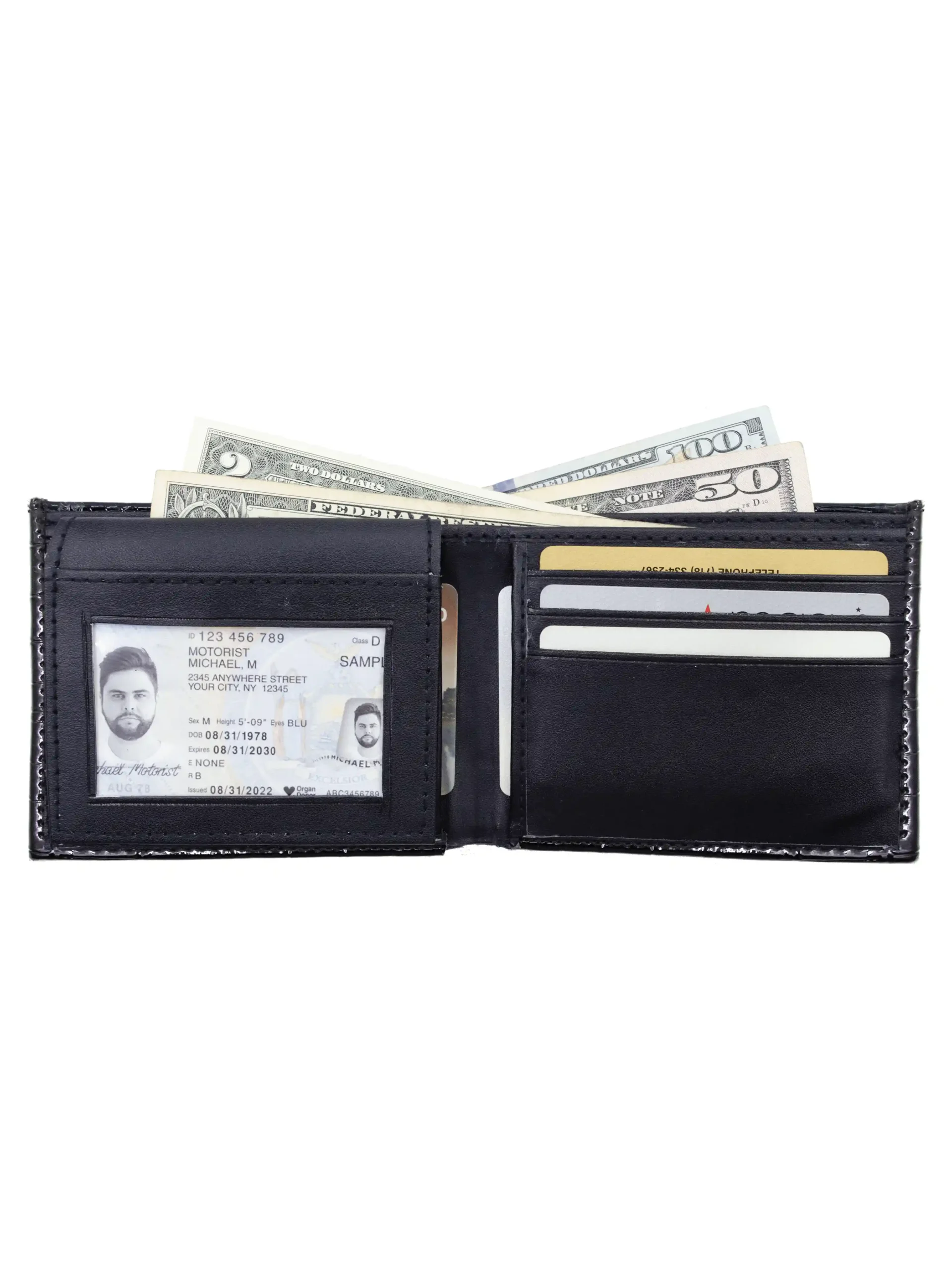 3D Crocodile Pattern Bifold Wallet - Image 2