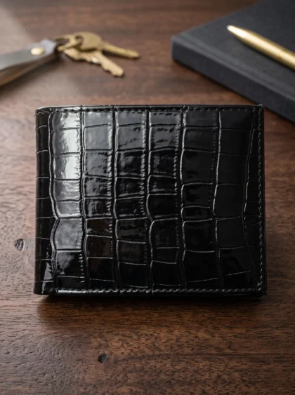 3D Crocodile Pattern Bifold Wallet