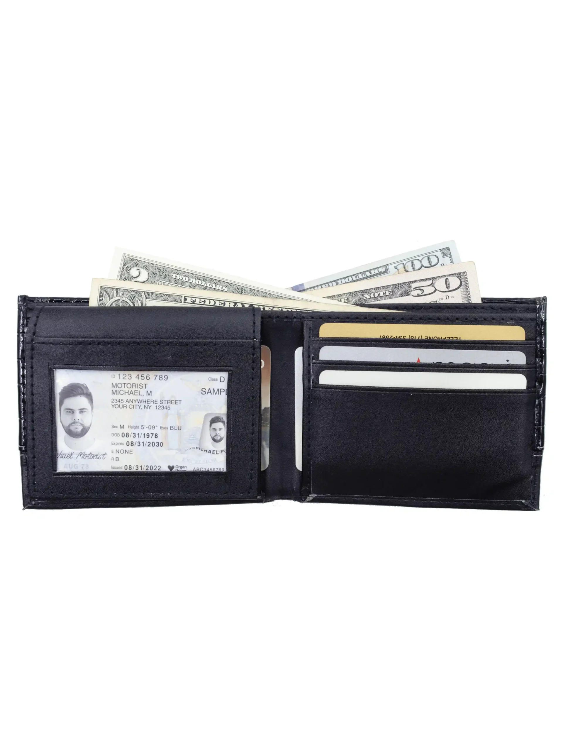 3D Crocodile Half Pattern Bifold Wallet - Image 3