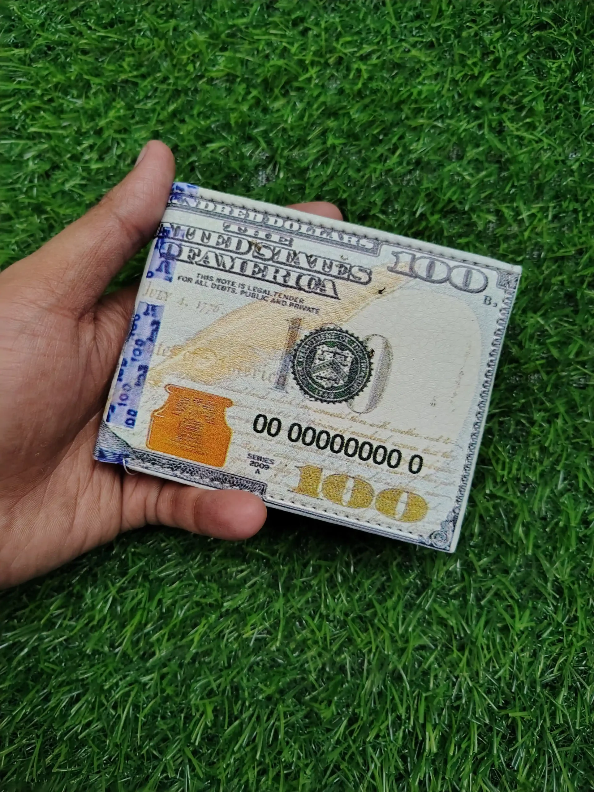 100 Dollar Print Bifold Wallet - Image 3