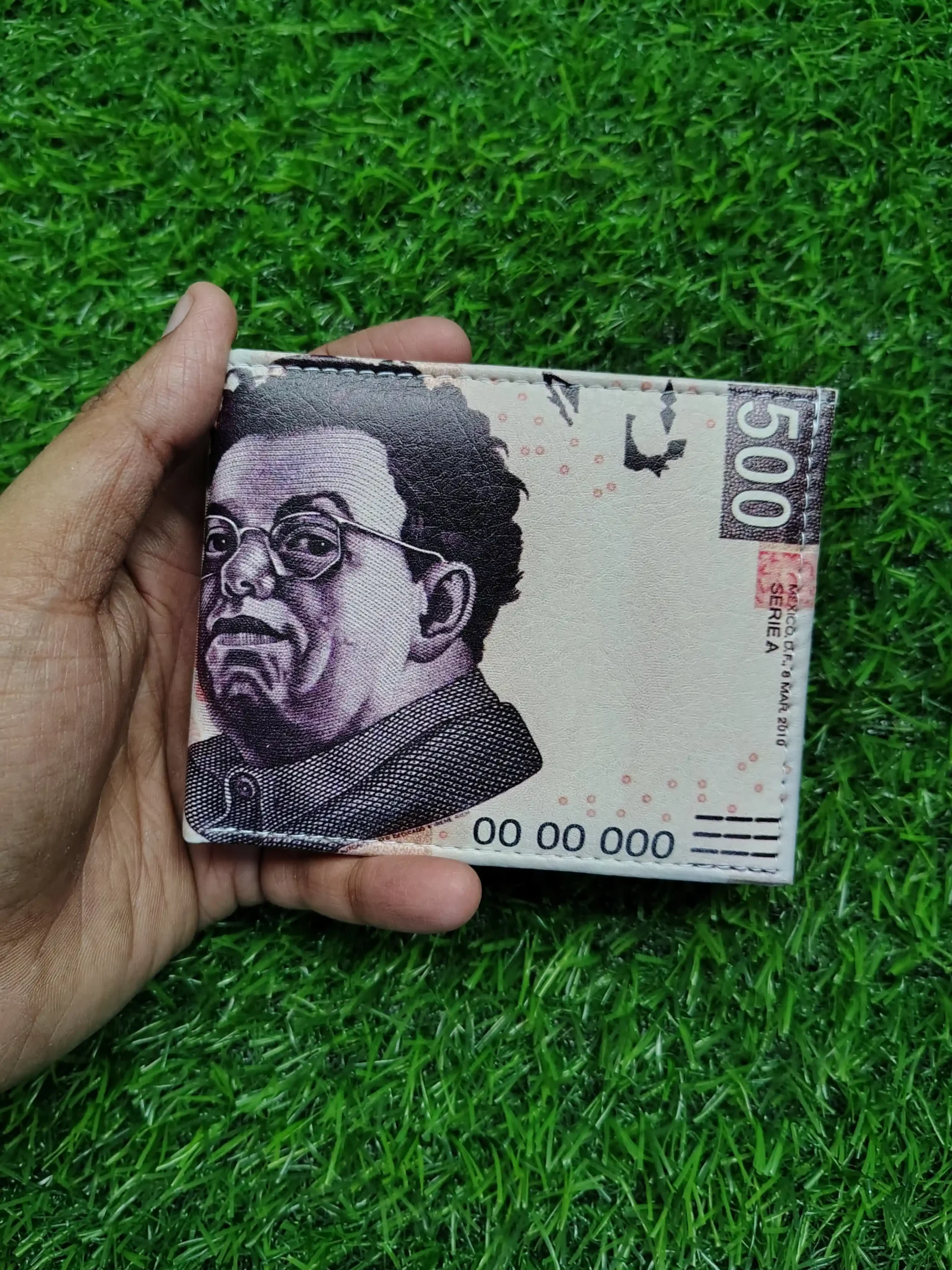 500 Mexican Pesos Print Bifold Wallet - Image 3