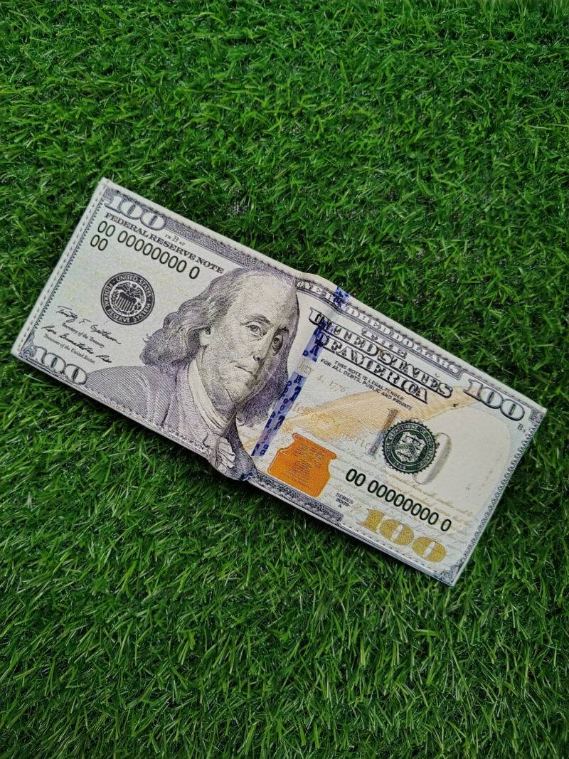 100 Dollar Print Bifold Wallet - Image 5