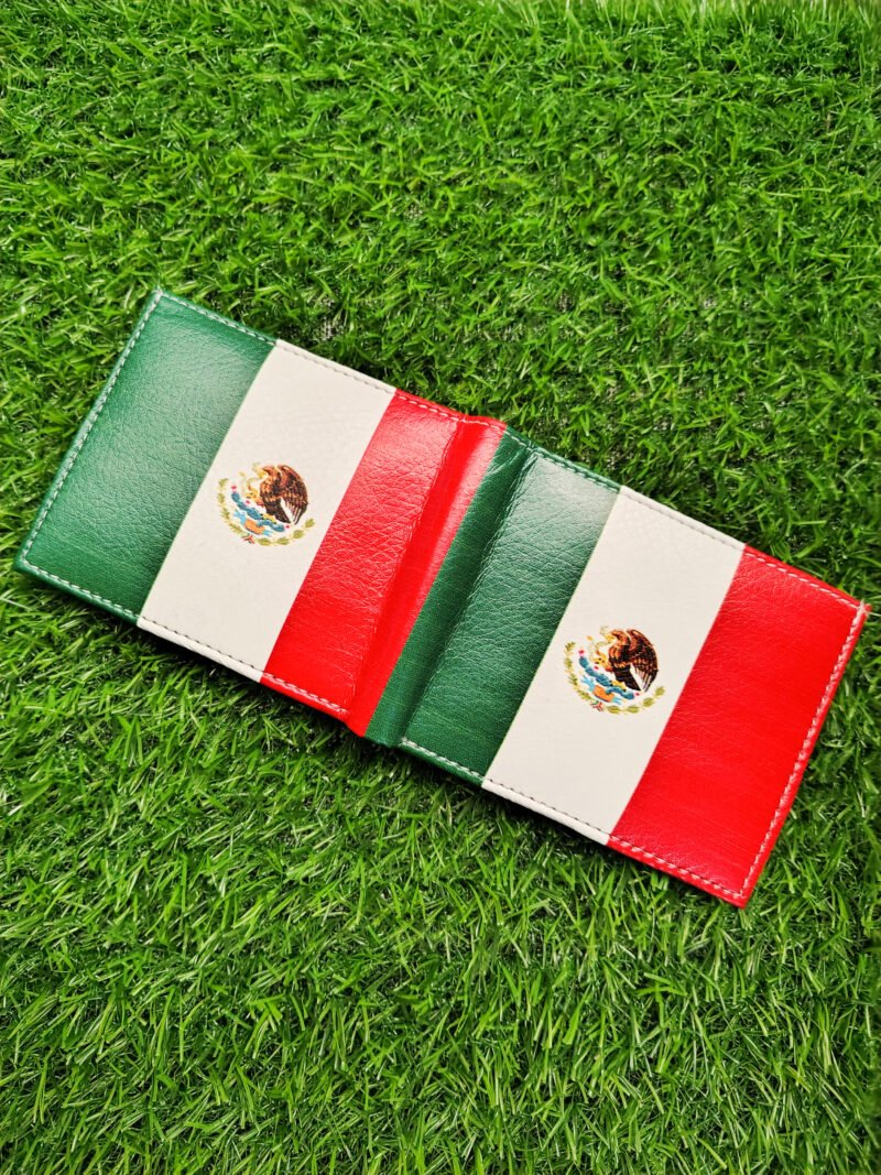 Mexican Flag Print Bifold Wallet - Image 3