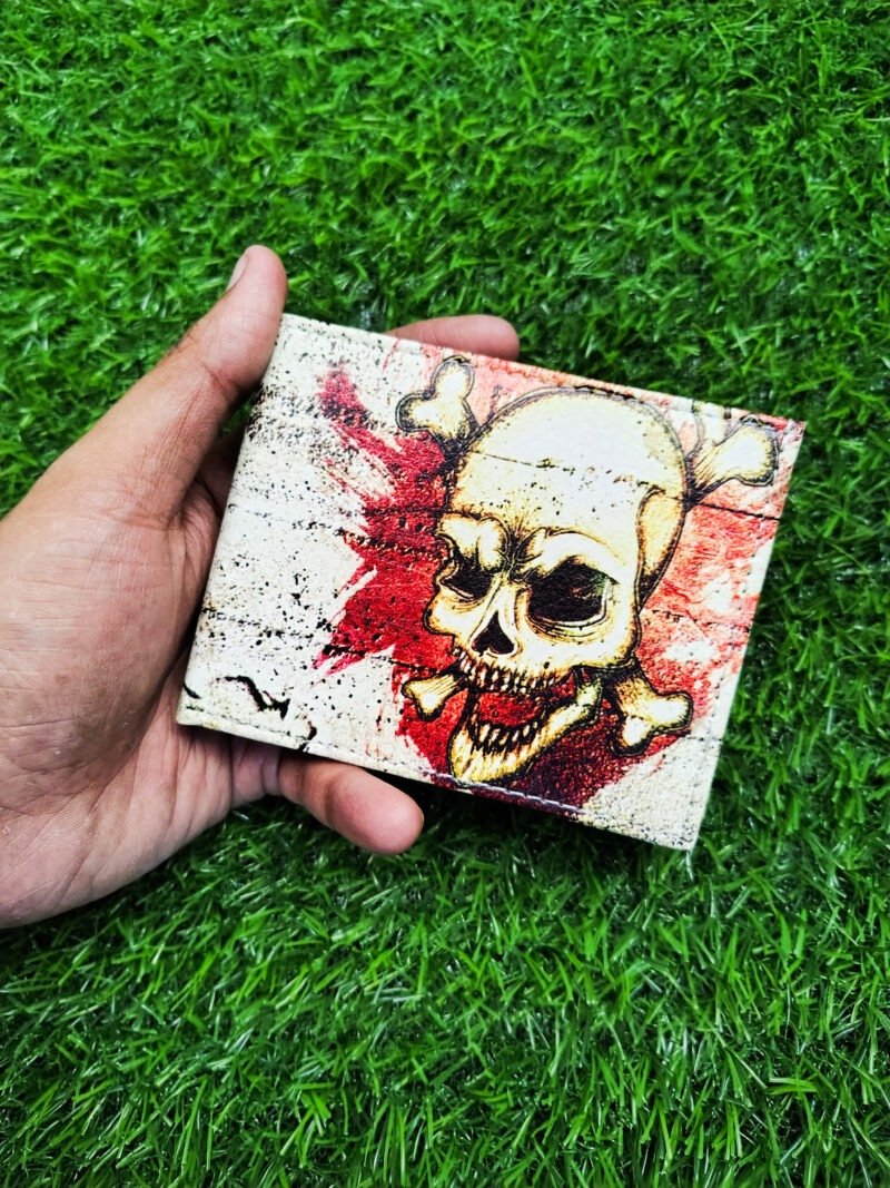 Evil Skull Print Bifold Wallet - Image 3