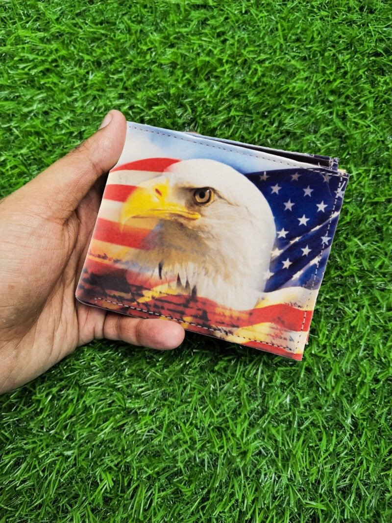 US Eagle Flag Print Bifold Wallet - Image 5