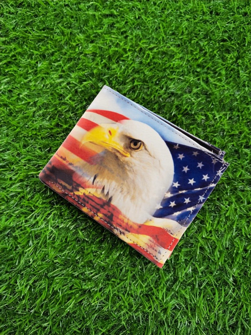US Eagle Flag Print Bifold Wallet
