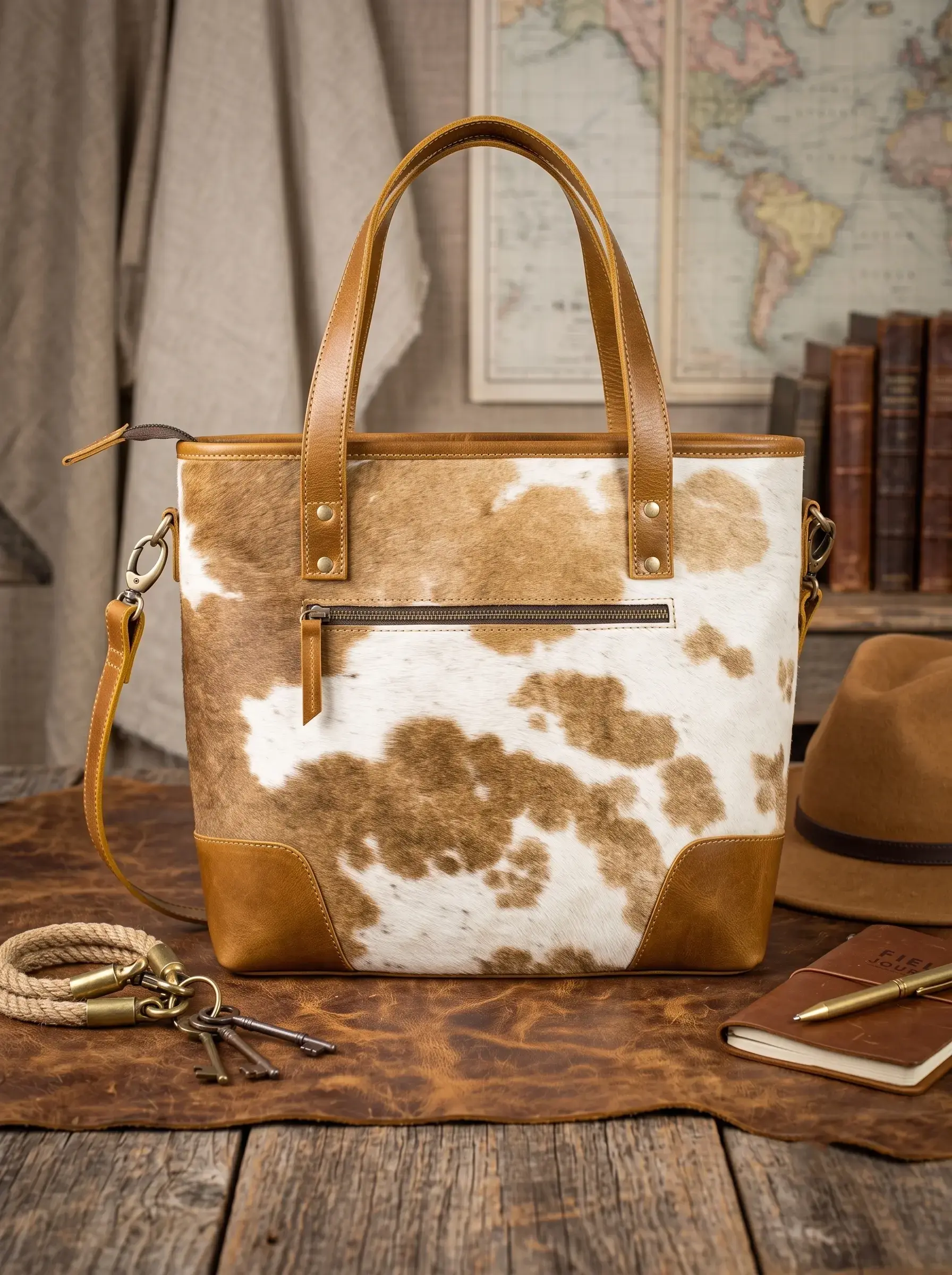 Western Hair On Ladies Sling Tote Handbag - Image 3