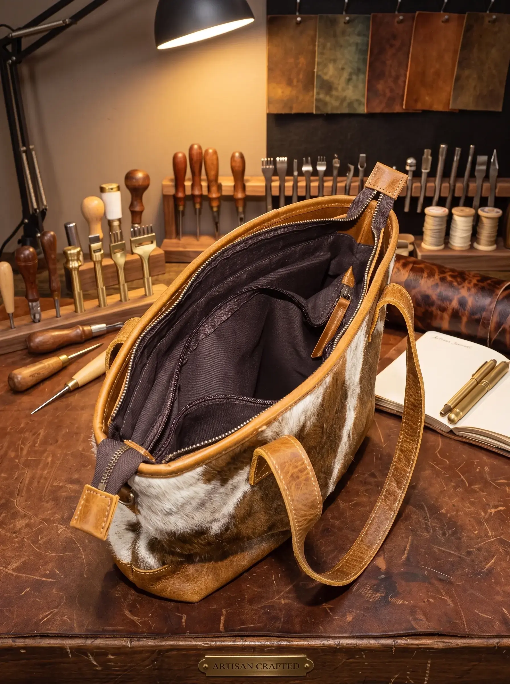 Western Hair On Ladies Sling Tote Handbag - Image 6