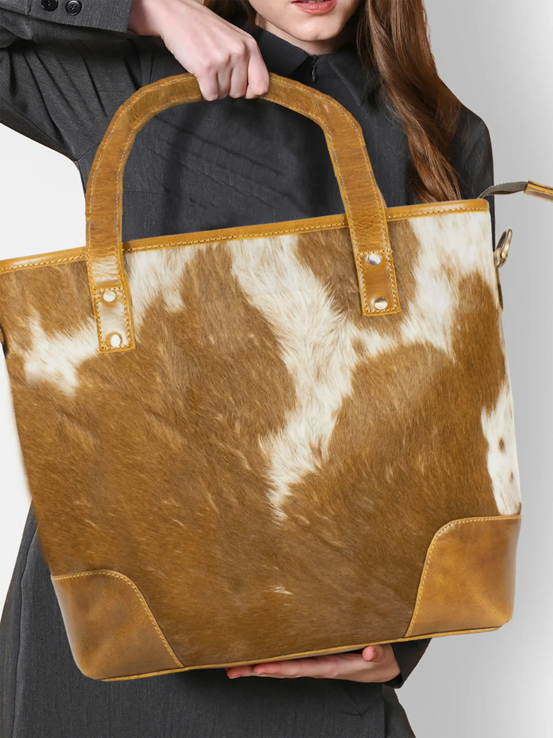 Western Hair On Ladies Sling Tote Handbag