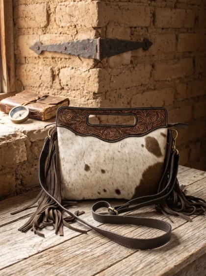 Western Classic Hand Tooled Shoulder Bag